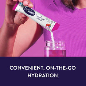 Poudre électrolyte Pedialyte avec étiquettes des ingrédients