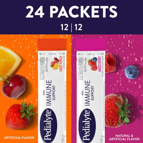 Poudre électrolyte Pedialyte en sachet avec instructions d'utilisation