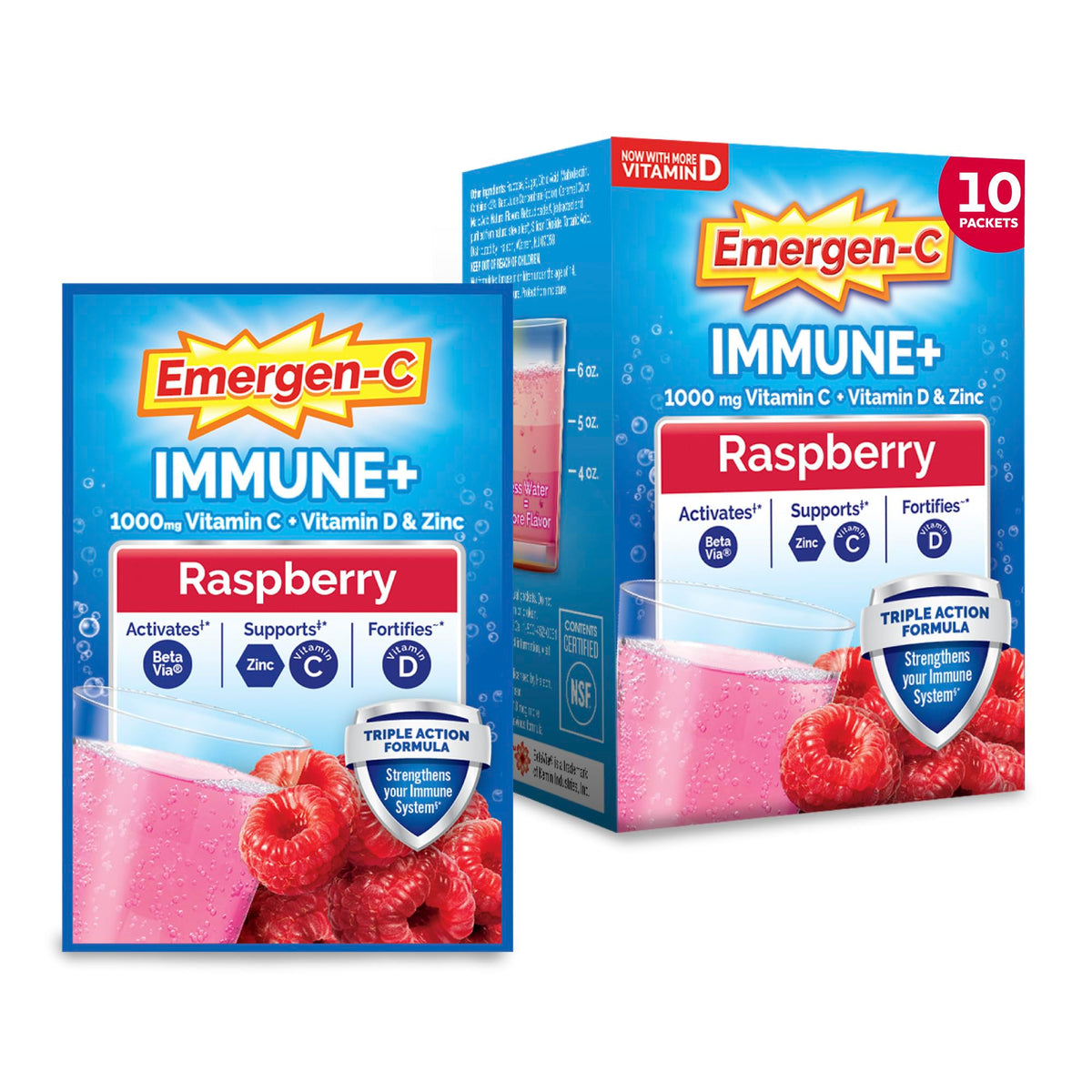 Poudre Emergen-C daily wellness+ 30 sachets avec saveur framboise
