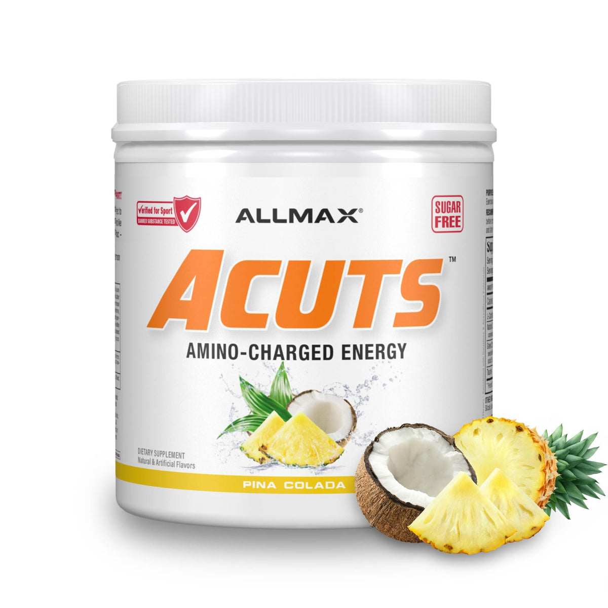 Poudre énergétique Amino ALLMAX ACUTS Pina Colada vue avant