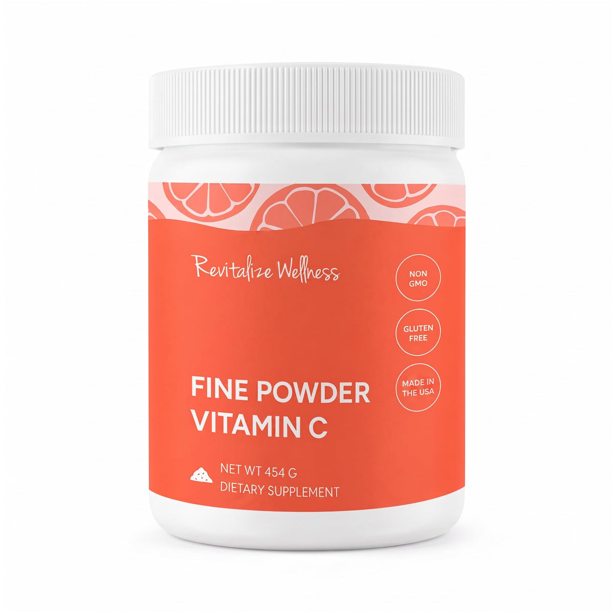 Poudre fine de vitamine C Revitalize Wellness vue de face