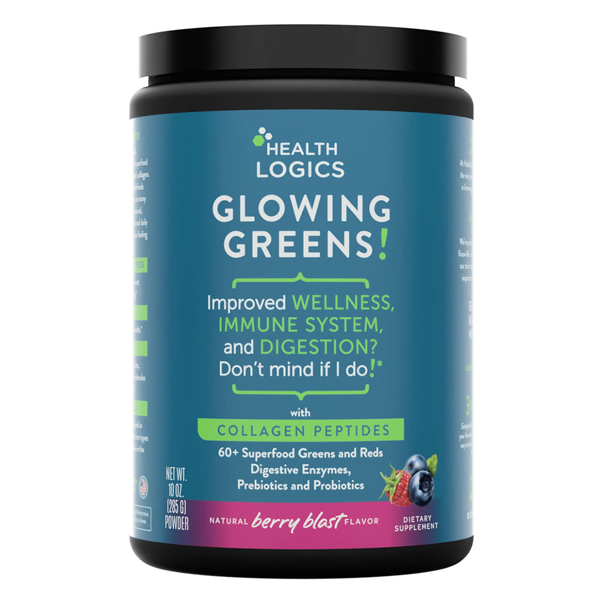 Poudre Glowing Greens de Health Logics en sachet de 358g
