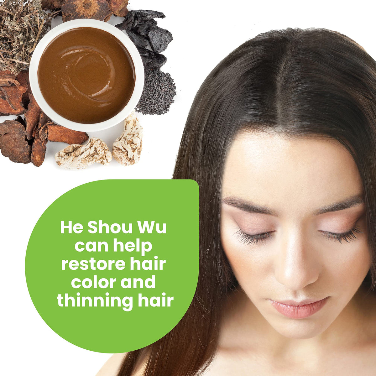 Poudre He Shou Wu dans un verre d'eau