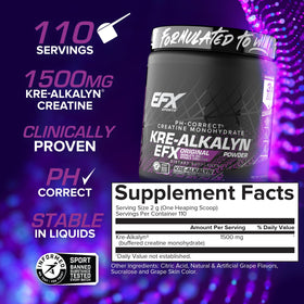 Poudre Kre-Alkalyn EFX EFX Sports en gros plan sur une cuillère