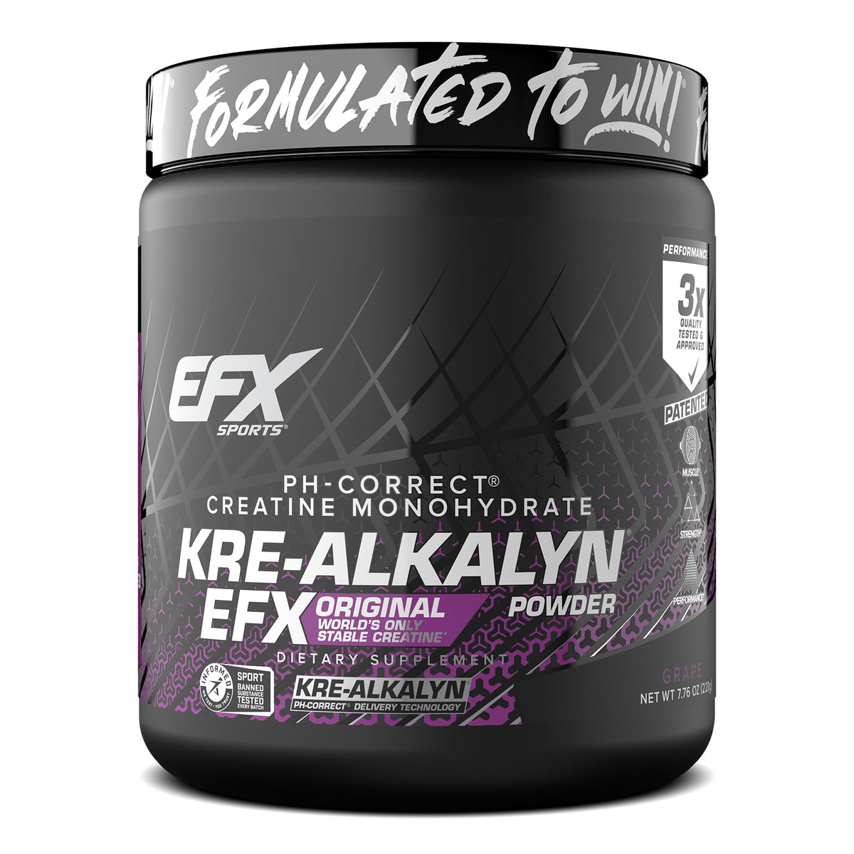 Poudre Kre-Alkalyn EFX EFX Sports vue avant avec étiquette