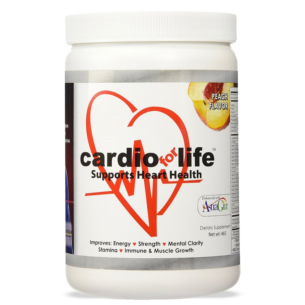 Poudre L-Arginine Cardio for Life 16oz saveur pêche vue de face