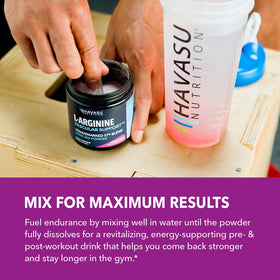 Poudre L-Arginine HAVASU NUTRITION avec fruits frais
