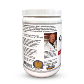 Poudre L-Arginine Health Guardian mélangée dans un verre d'eau