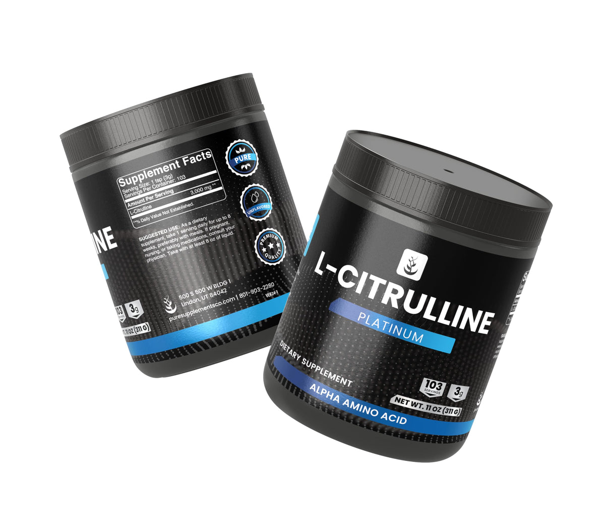 Poudre L-Citrulline dans un shaker avec des ingrédients