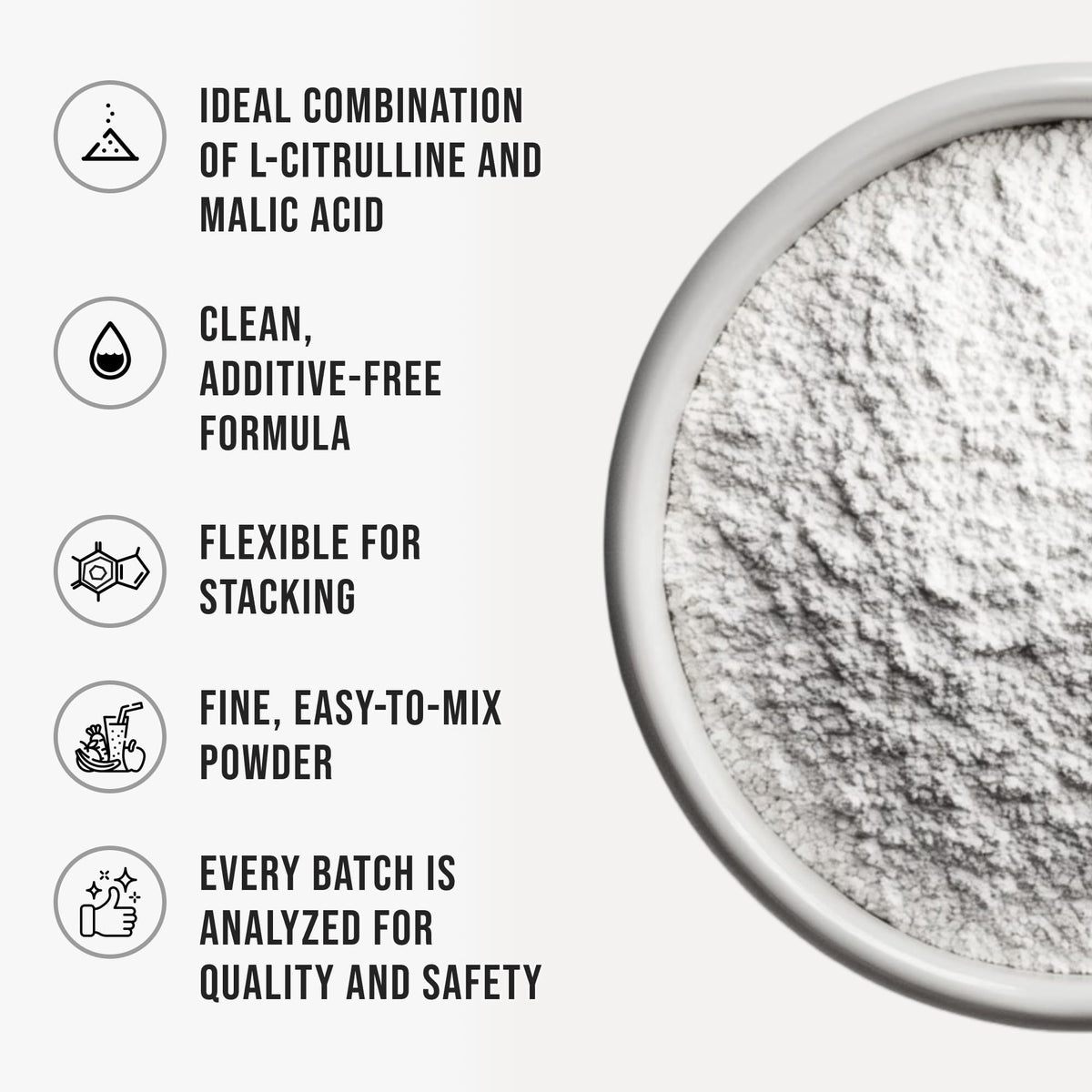 Poudre L-Citrulline Malate WHYZ mélangée dans un smoothie