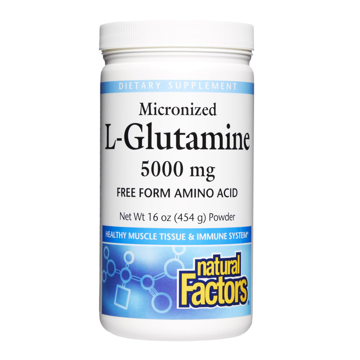 Poudre L-Glutamine 5 000 mg de Natural Factors, vue de face
