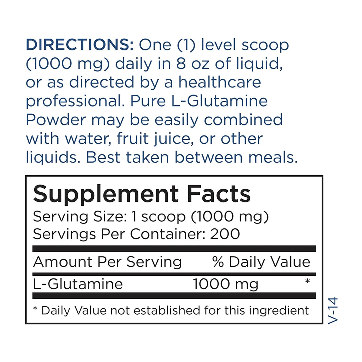 Poudre L-Glutamine a balanced routine Maintenance dans un verre d'eau