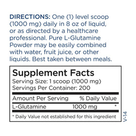 Poudre L-Glutamine a balanced routine Maintenance dans un verre d'eau