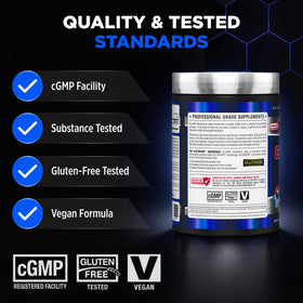 Poudre L-Glutamine ALLMAX 1000 g en mélange dans un smoothie