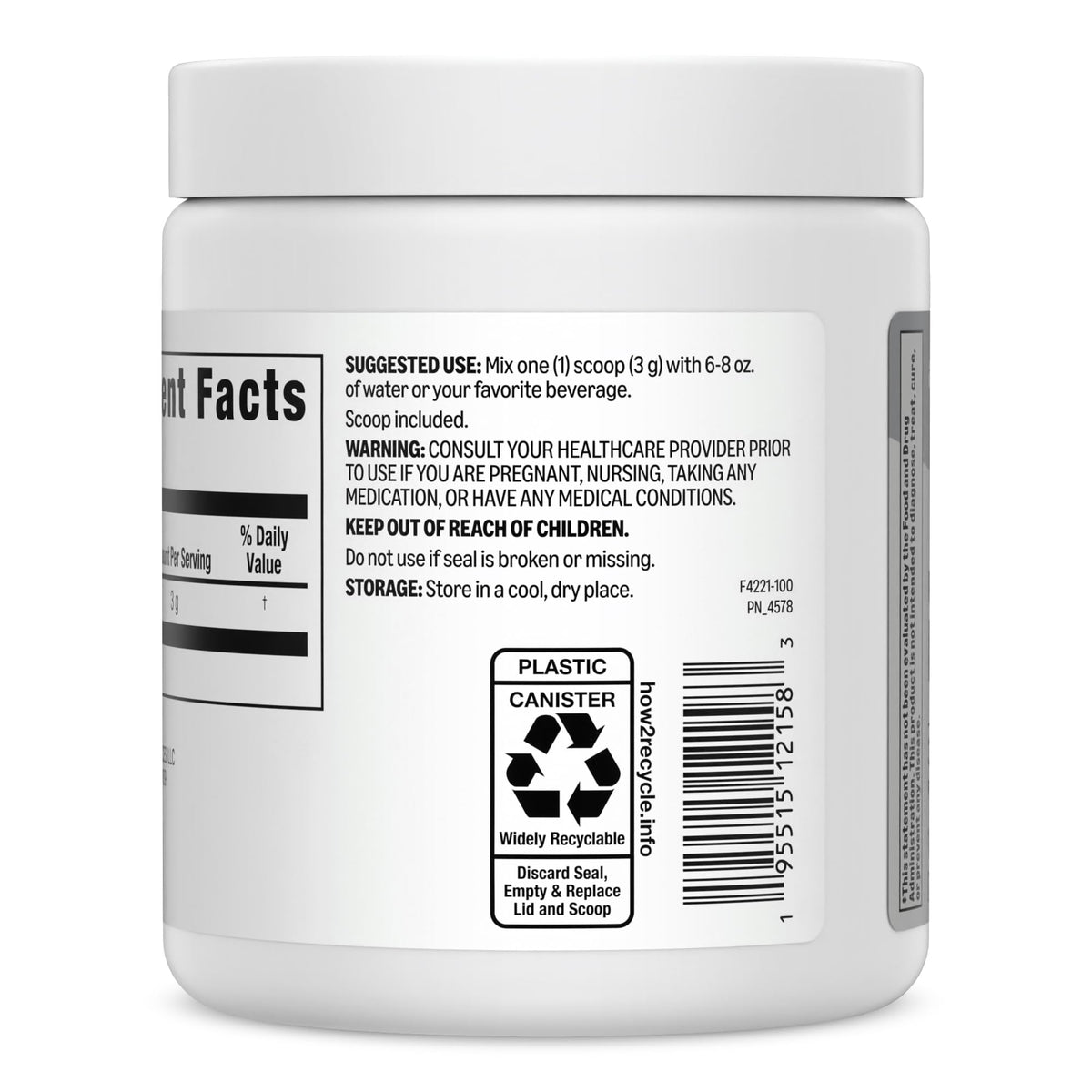 Poudre L-Glutamine Basics 370g avec cuillère doseuse