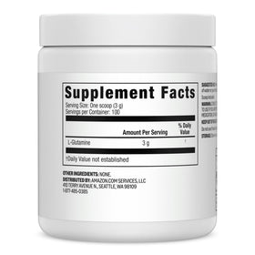 Poudre L-Glutamine Basics 370g sur une table