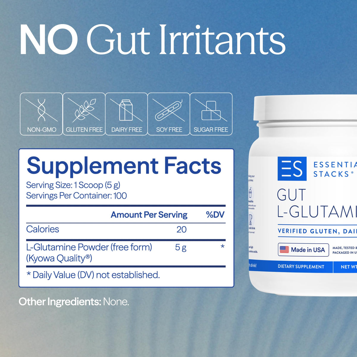 Poudre L-Glutamine dans un mélange de smoothie