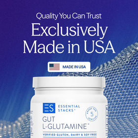 Poudre L-Glutamine Essential Stacks 608g vue arrière