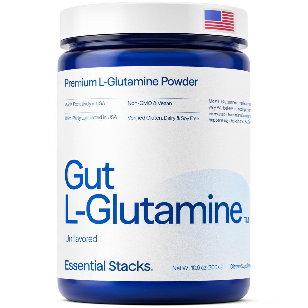 Poudre L-Glutamine Essentielle Stacks 400g vue de face