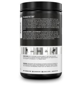 Poudre L-Glutamine Jacked Factory avec d'autres compléments alimentaires