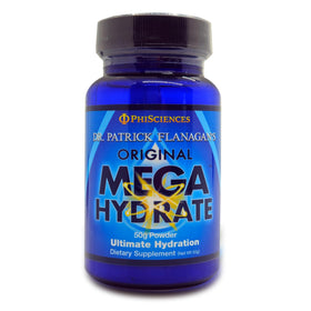 Poudre Mega Hydrate de Phi Sciences, vue avant, emballage blanc.