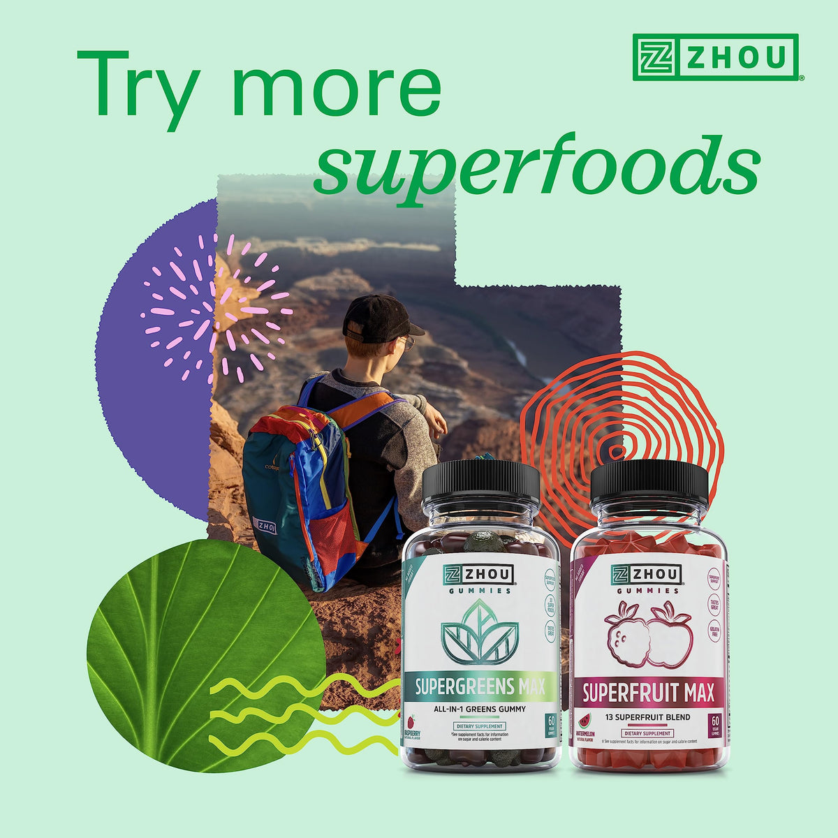 Poudre mélangée dans un smoothie avec des légumes frais