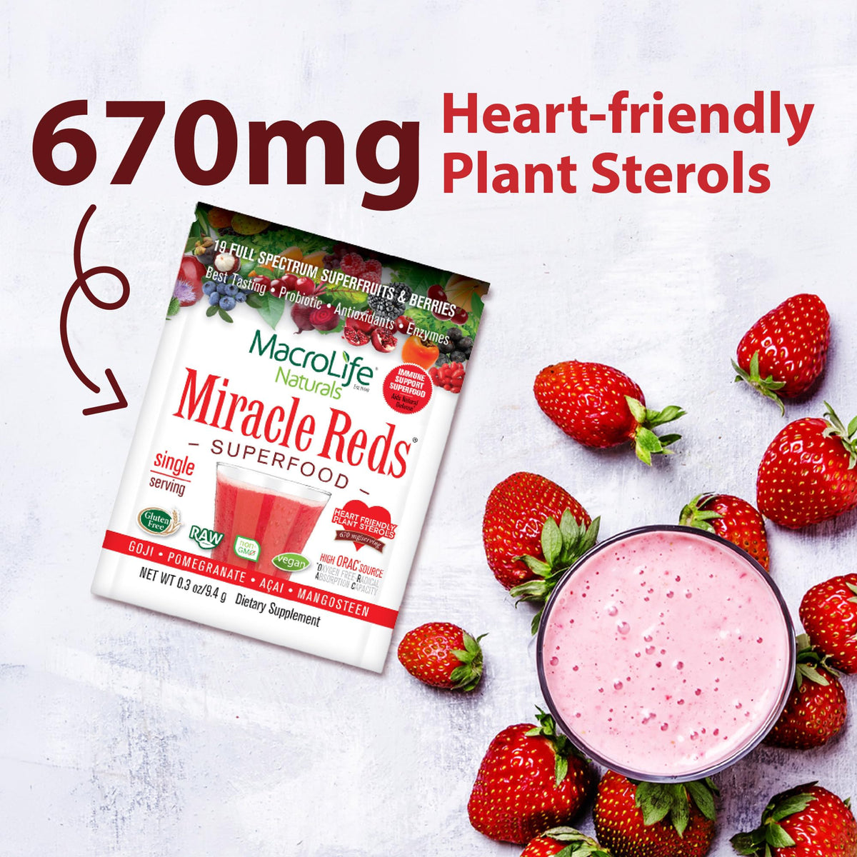 Poudre Miracle Reds dans un verre d'eau