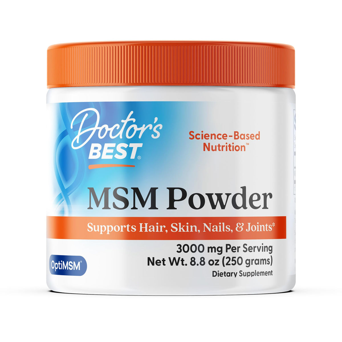 Poudre MSM Doctor's Best OptiMSM 250g vue de face