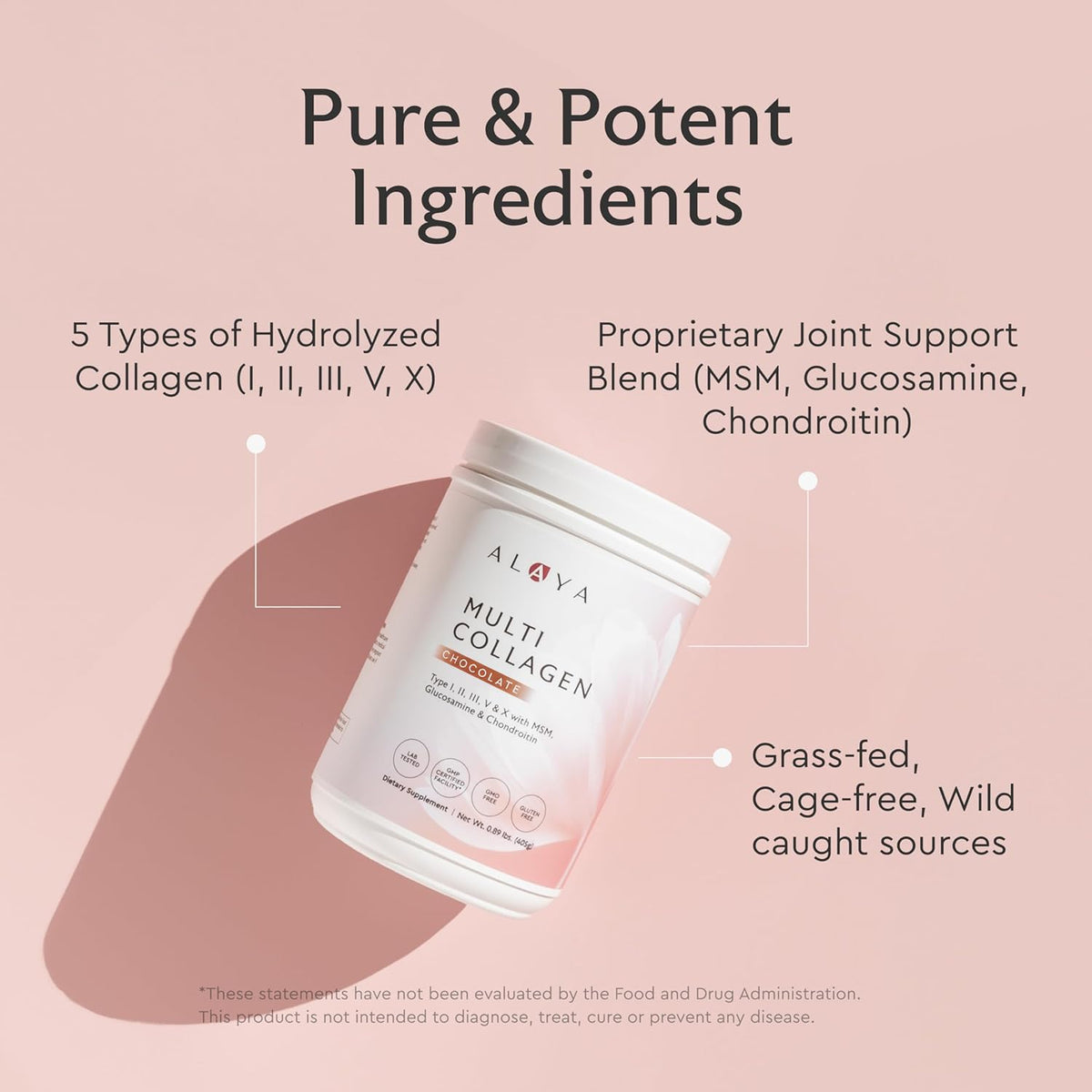 Poudre multi collagène Alaya Naturals mélangée dans un smoothie