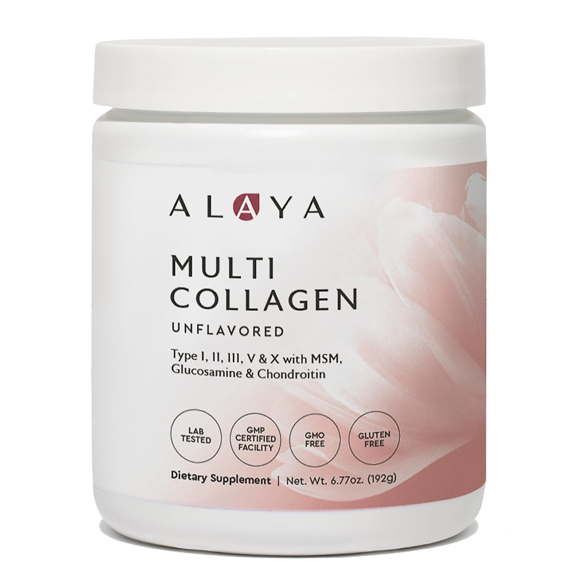 Poudre multi-collagène Alaya Naturals vue de face dans son emballage
