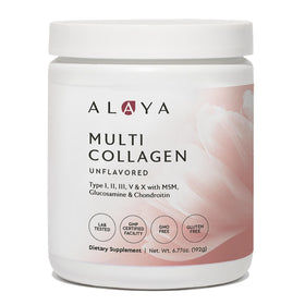 Poudre multi-collagène Alaya Naturals vue de face dans son emballage
