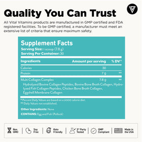 Poudre Multi Collagène Vital Vitamins 322g ouverte