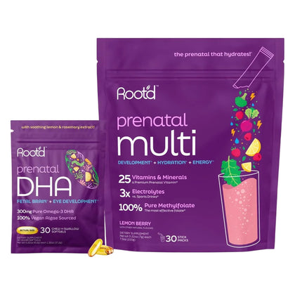 Poudre multivitamines prénatales Root'd 300g vue de face