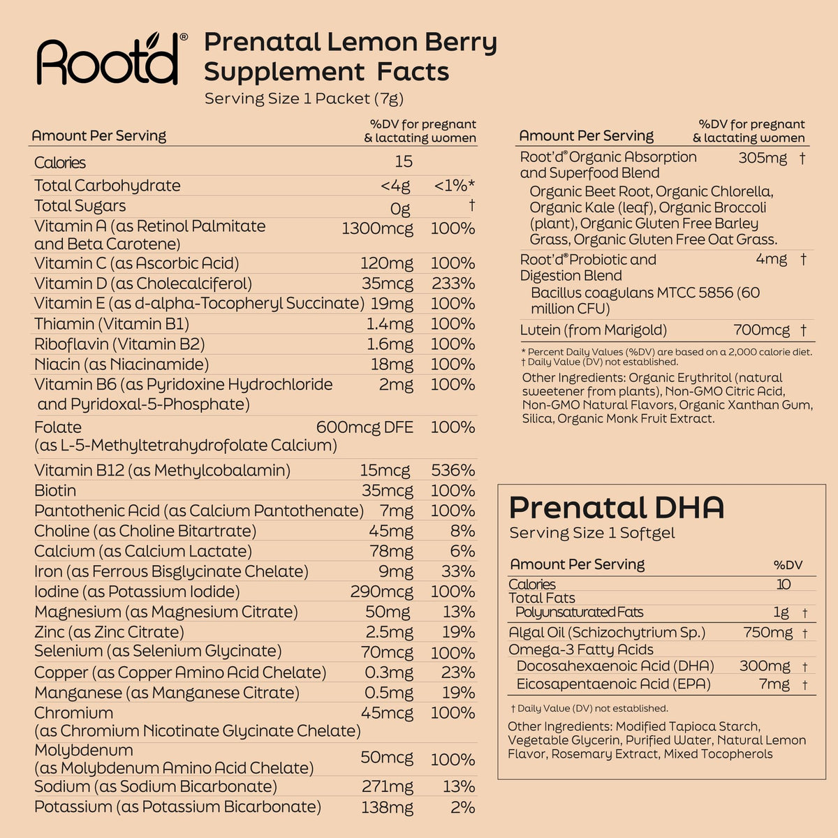 Poudre multivitamines Root'd sur un fond de cuisine
