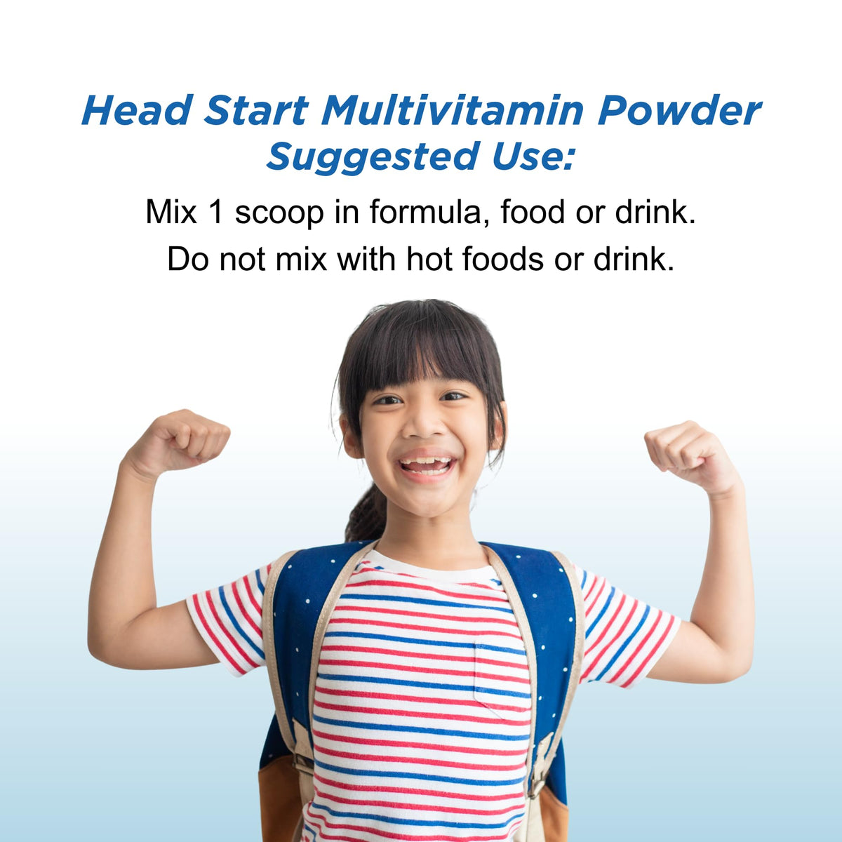 Poudre multivitaminique Head Start avec des fruits frais