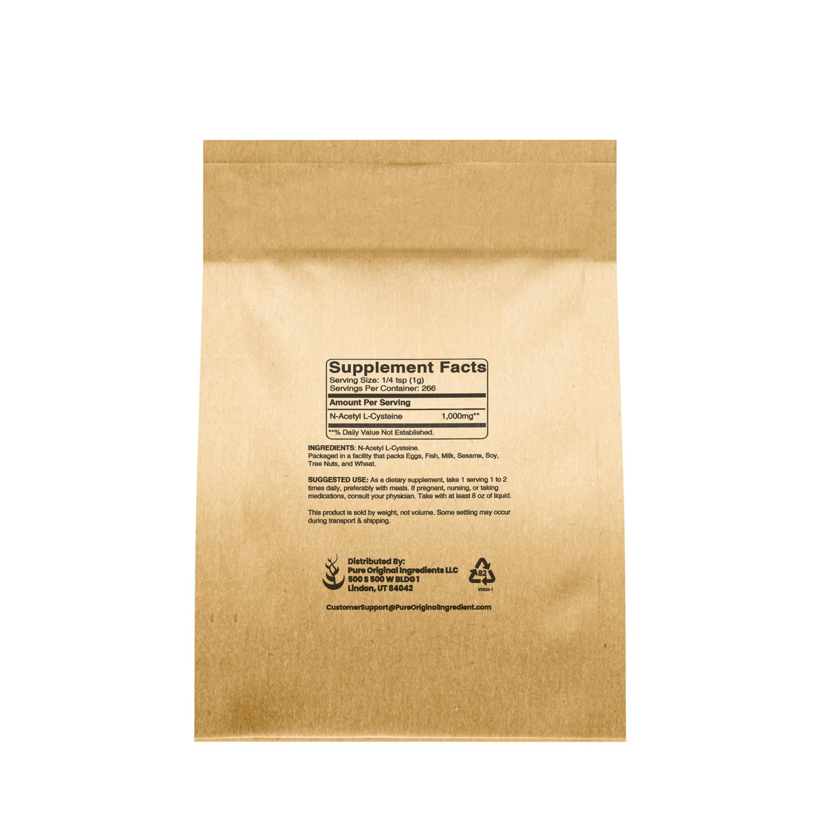 Poudre NAC N-Acétyl L-Cystéine 249g avec cuillère doseuse