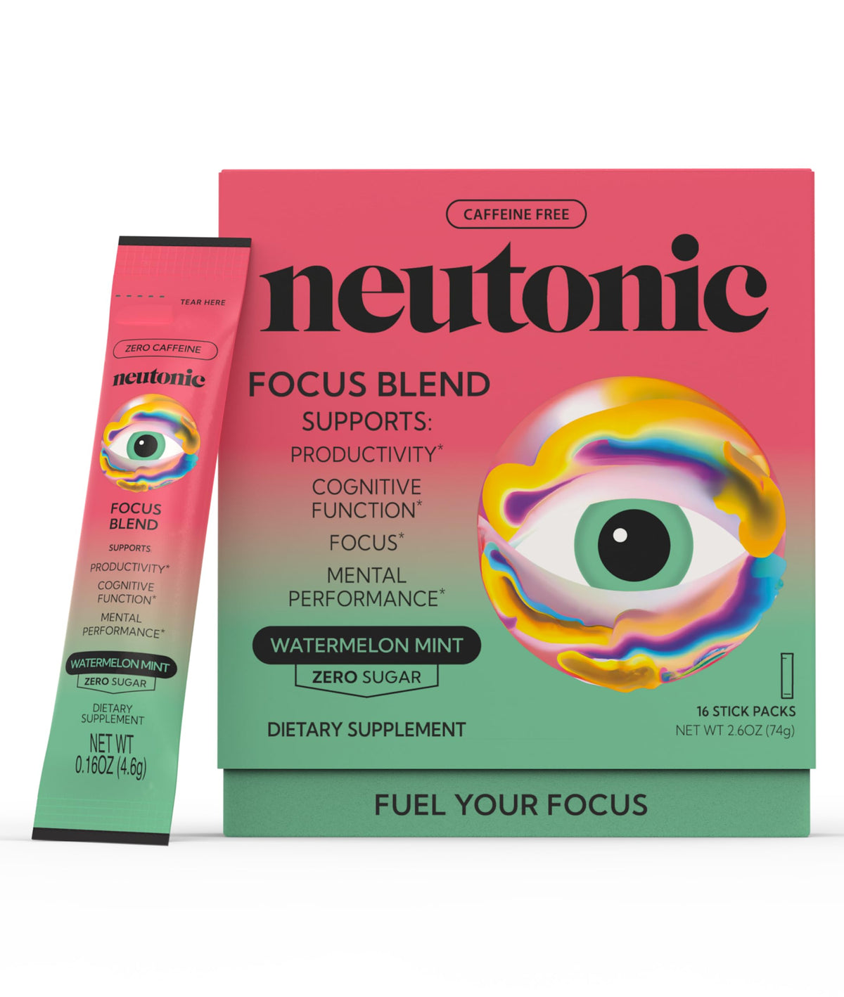 Poudre Neutonic Nootropic Focus Blend en sachets, goût pastèque menthe