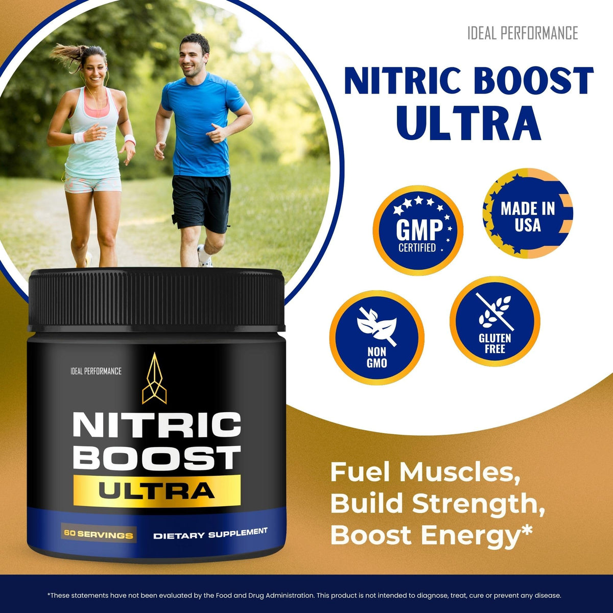 Poudre Nitric support Ultra dans un verre d'eau