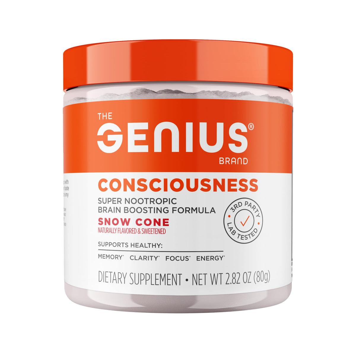 Poudre Nootropique Genius Consciousness vue avant avec étiquette