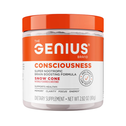 Poudre Nootropique Genius Consciousness vue avant avec étiquette