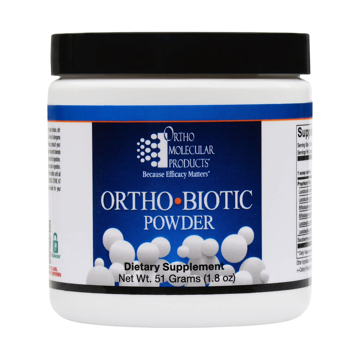 Poudre Ortho Biotic d'Ortho Molecular 51 g, emballage vu de face