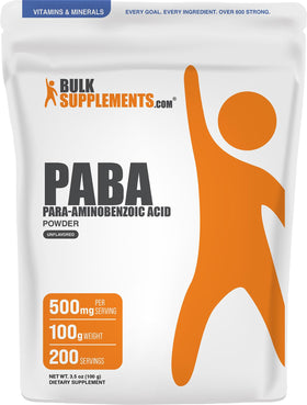 Poudre PABA BulkSupplements 100g vue de face dans son emballage