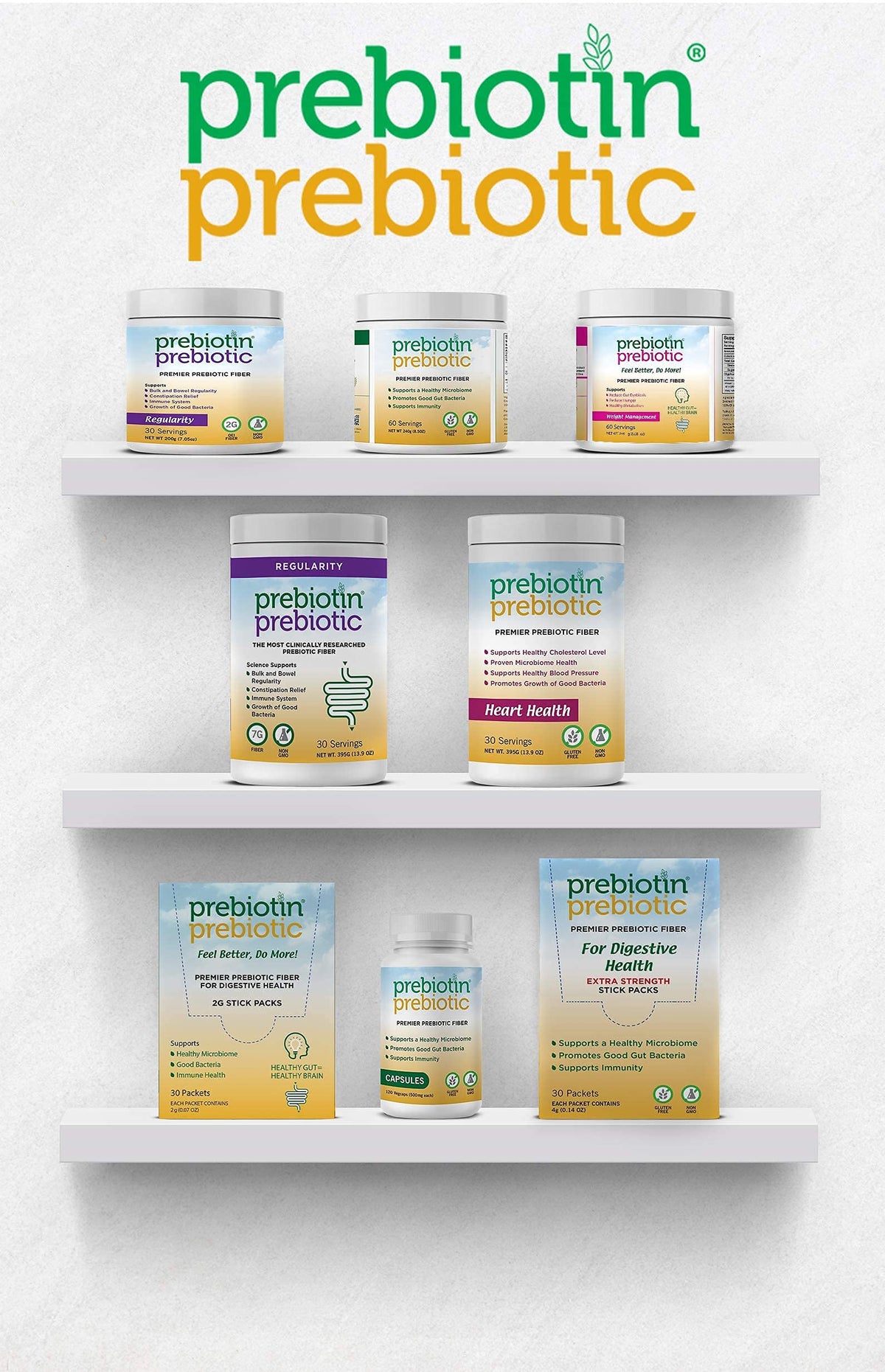 Poudre Prebiotin sur une table de cuisine