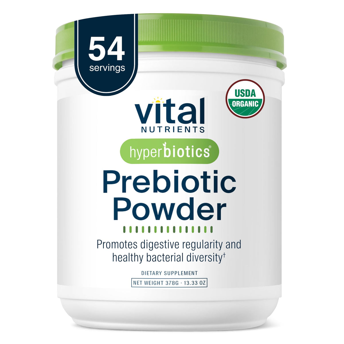 Poudre prébiotique bio Hyperbiotics 449g vue avant