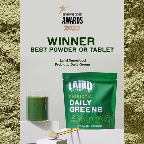 Poudre prébiotique Daily Greens Laird Superfood avec des fruits et légumes