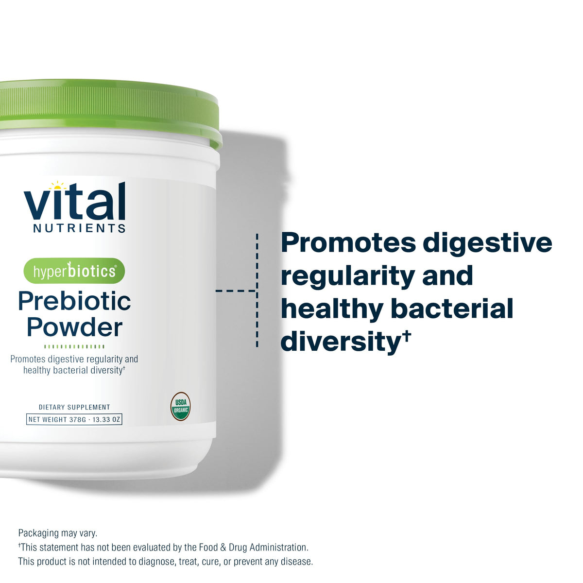 Poudre prébiotique Hyperbiotics dans un verre