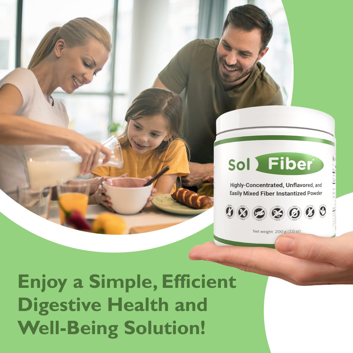 Poudre prébiotique Solace Nutrition avec des ingrédients naturels