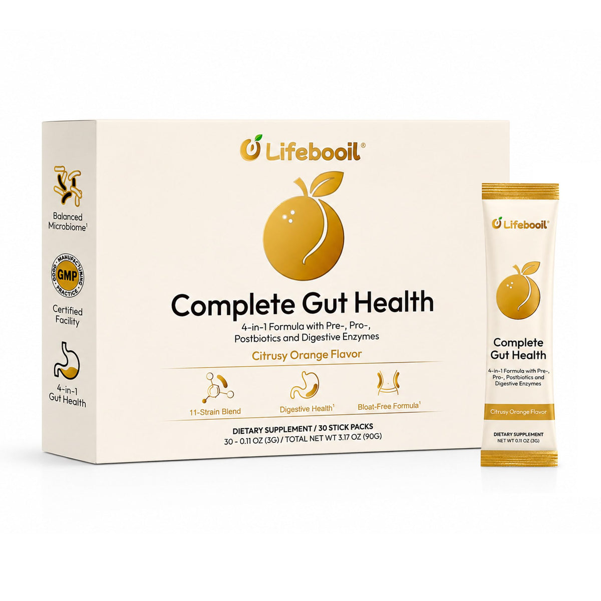 Poudre probiotique Lifebooil stick de 3g vue de face