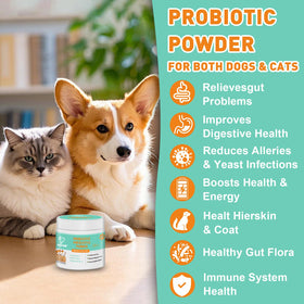 Poudre Probiotique PICPOW 240g dans un bol de nourriture pour animaux