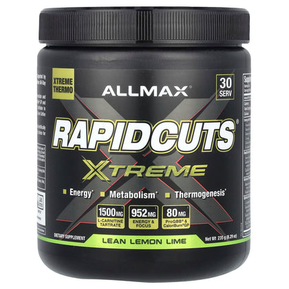 Poudre Rapidcuts Xtreme ALLMAX Citron Vert 235 g vue de face